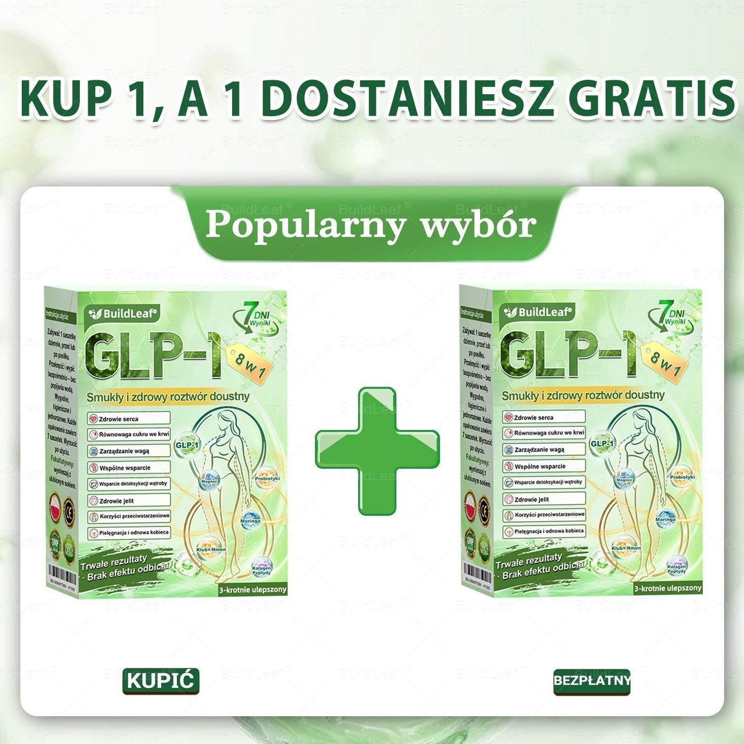 BuildLeaf® 💧 GLP-1 8-w-1 Fit & Vital Rozwiązanie(Jednorazowe dziennie, widoczne zmiany w ciągu 7 dni)