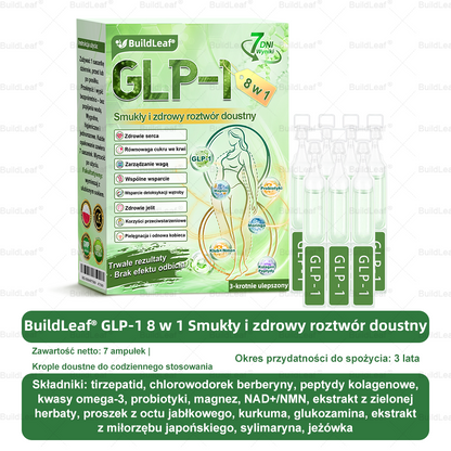 BuildLeaf® 💧 GLP-1 8-w-1 Fit & Vital Rozwiązanie(Jednorazowe dziennie, widoczne zmiany w ciągu 7 dni)