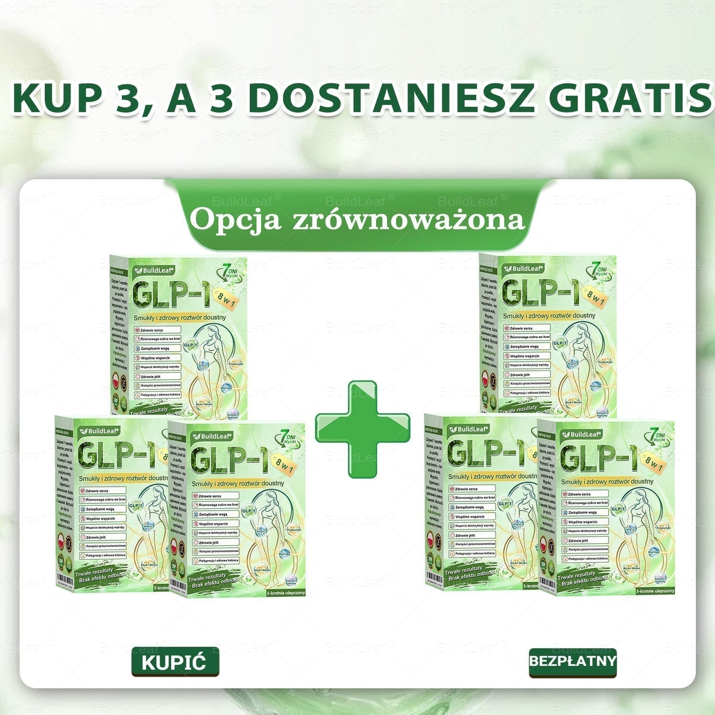 BuildLeaf® 💧 GLP-1 8-w-1 Fit & Vital Rozwiązanie(Jednorazowe dziennie, widoczne zmiany w ciągu 7 dni)